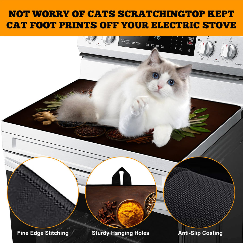 AOHMPT stove top cover rolled for storage keeps countertops tidy and ready.