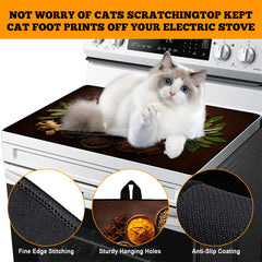 AOHMPT stove top cover rolled for storage keeps countertops tidy and ready.