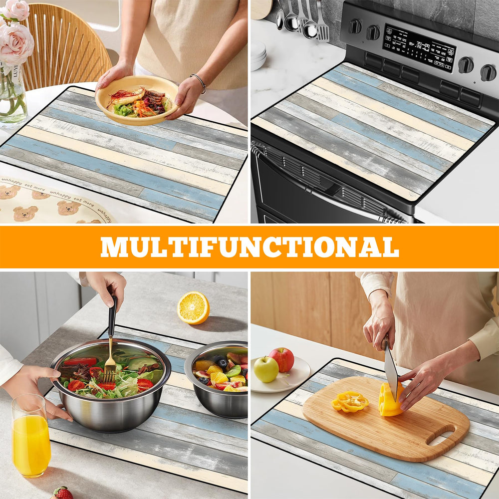 AOHMPT stove top cover under small appliances prevents slips.