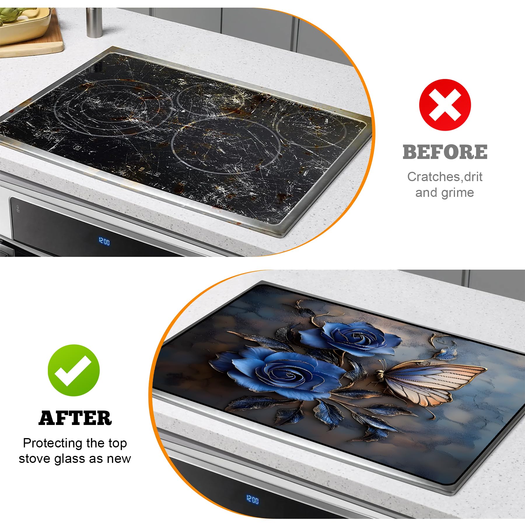 AOHMPT stove top cover base resists heat up to 120°F under cookware
