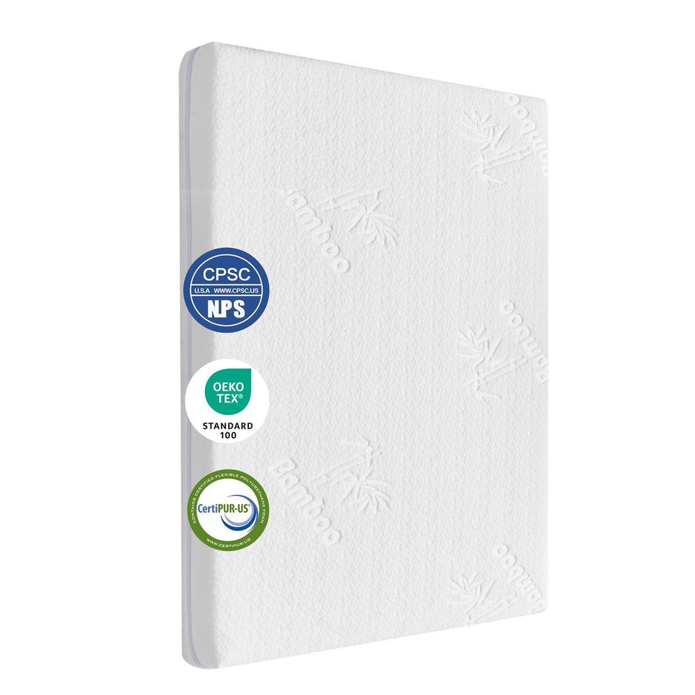AOHWIDER 35x20 bassinet mattress top view with snug fit
