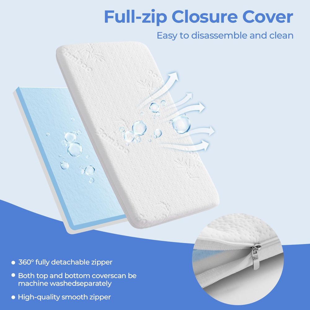AOHWIDER 2-inch thick playard mattress delivers balanced support.