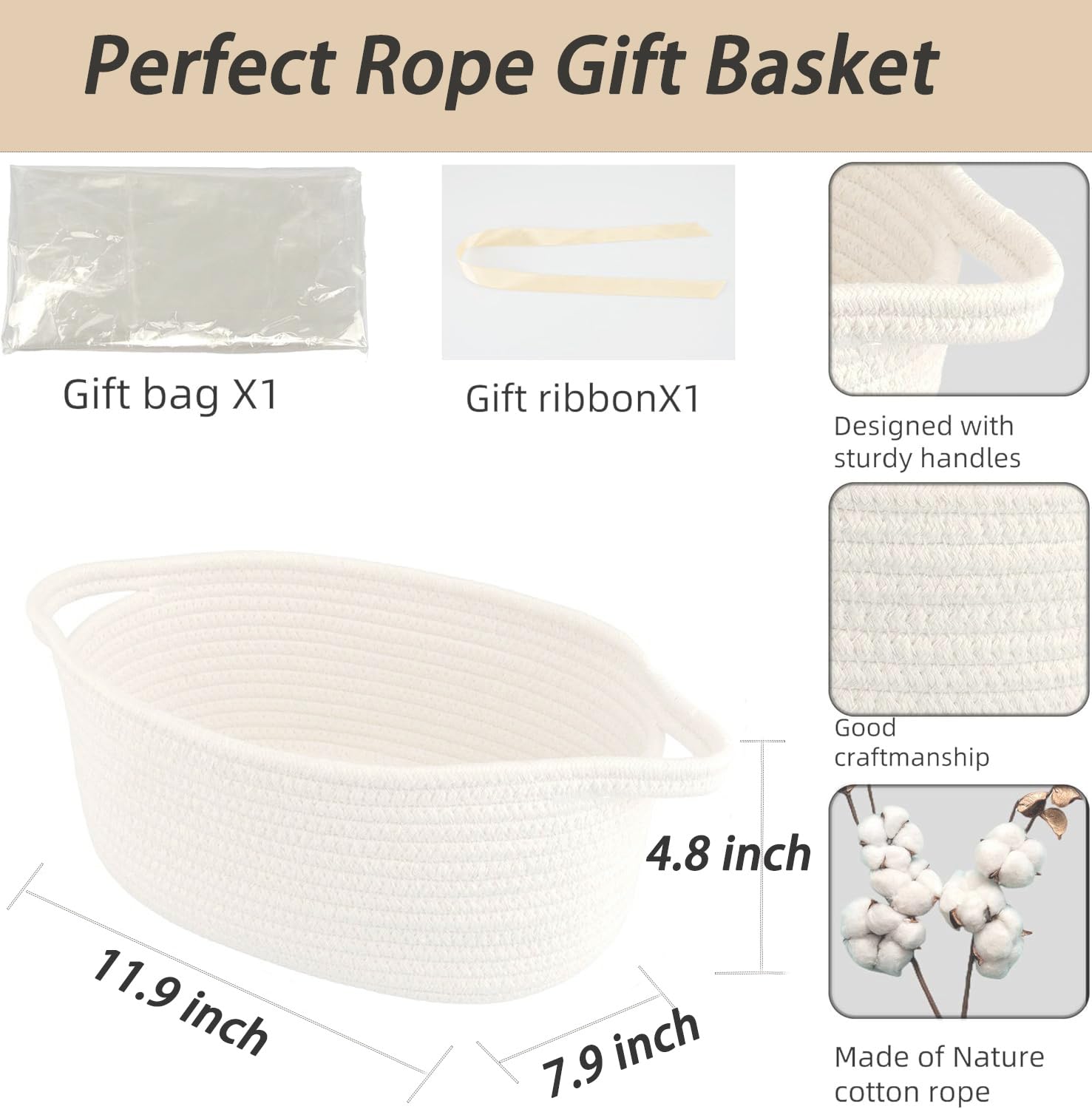 Aoiutrn gift-ready basket ideal for organizing toys.