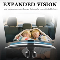 Aokdom curved design provides wider field of view for safer drives