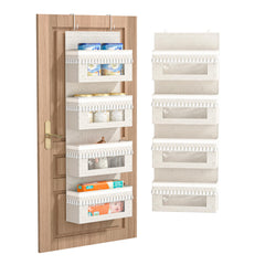 Aokeyee 4-shelf door organizer with clear windows for quick visibility.