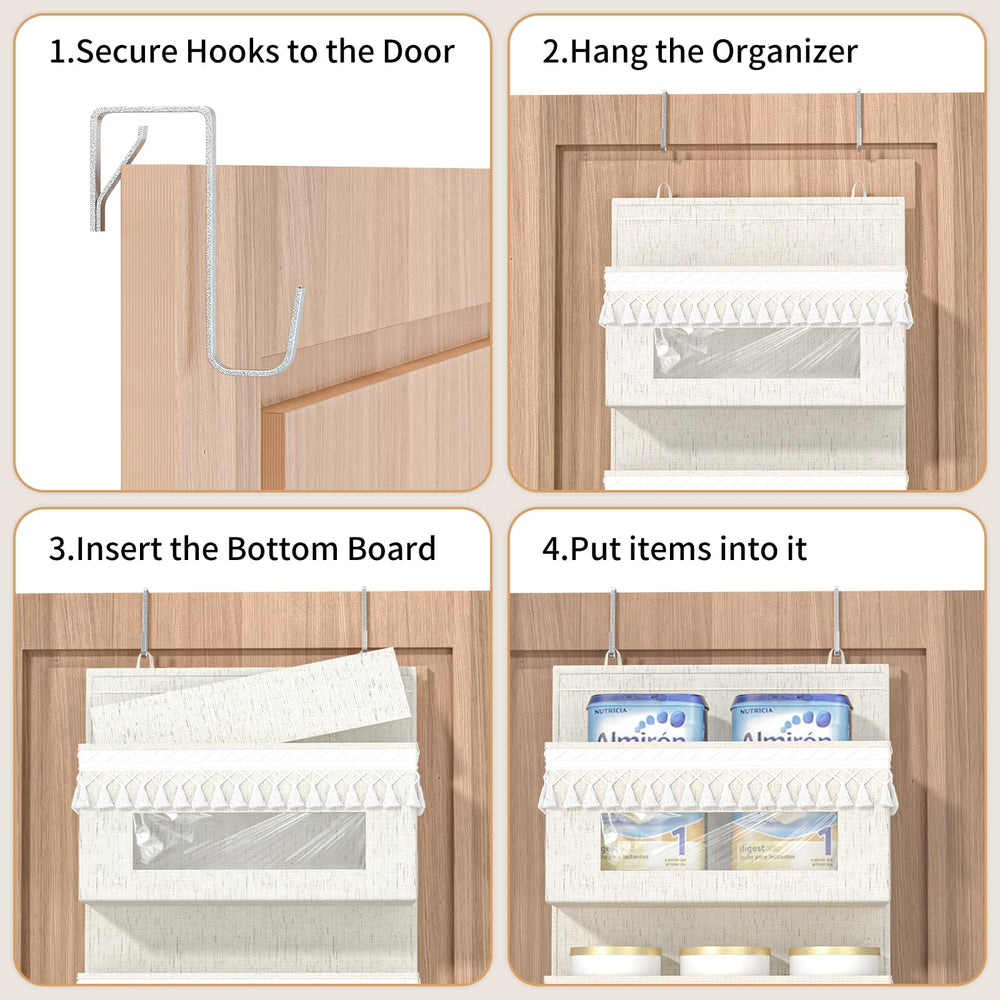 Aokeyee bathroom doorway storage for toiletries and small items.