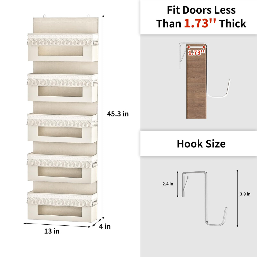 Aokeyee door organizer front view shows tassels and durable construction.