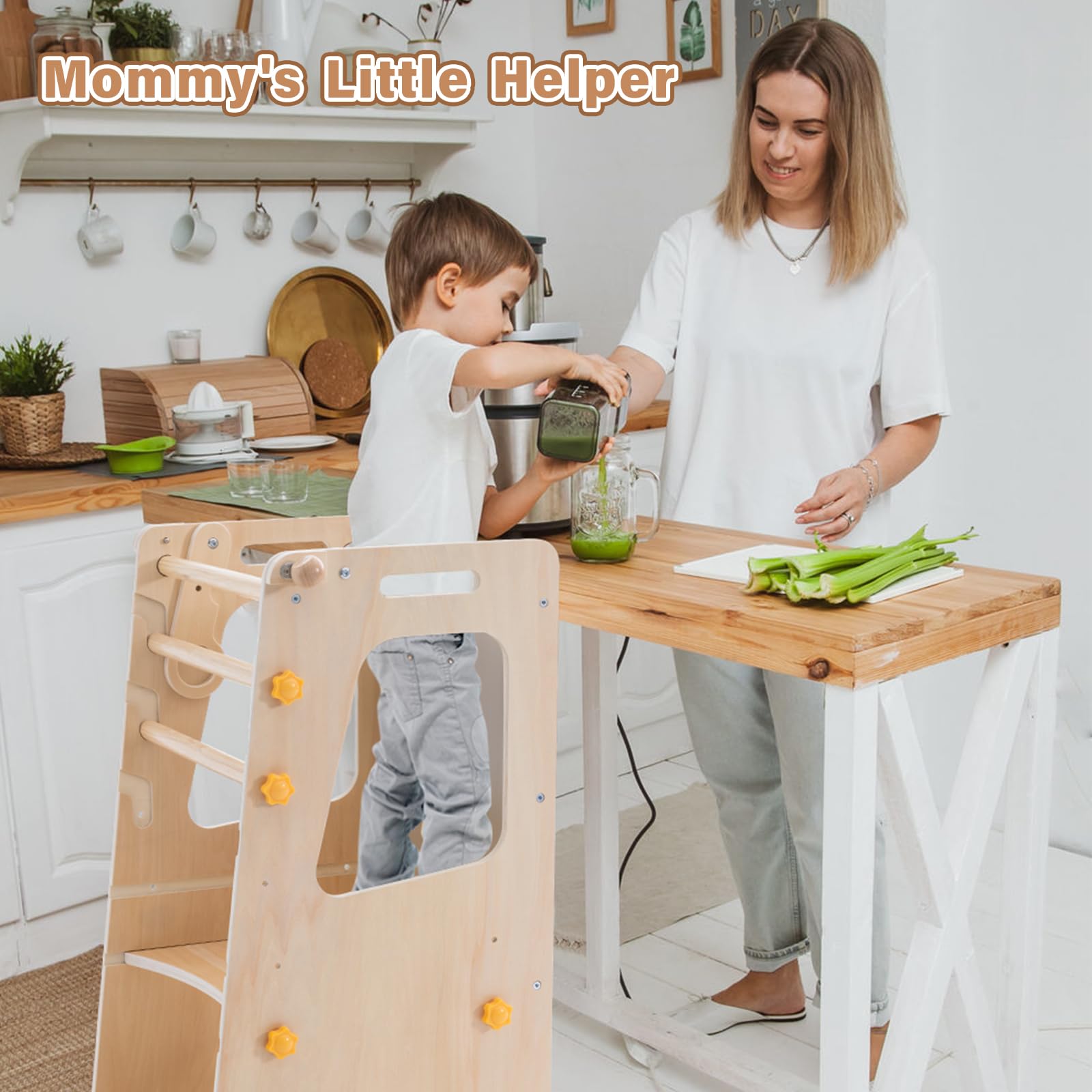Aokkto easy-clean wood toddler step stool ready for daily use