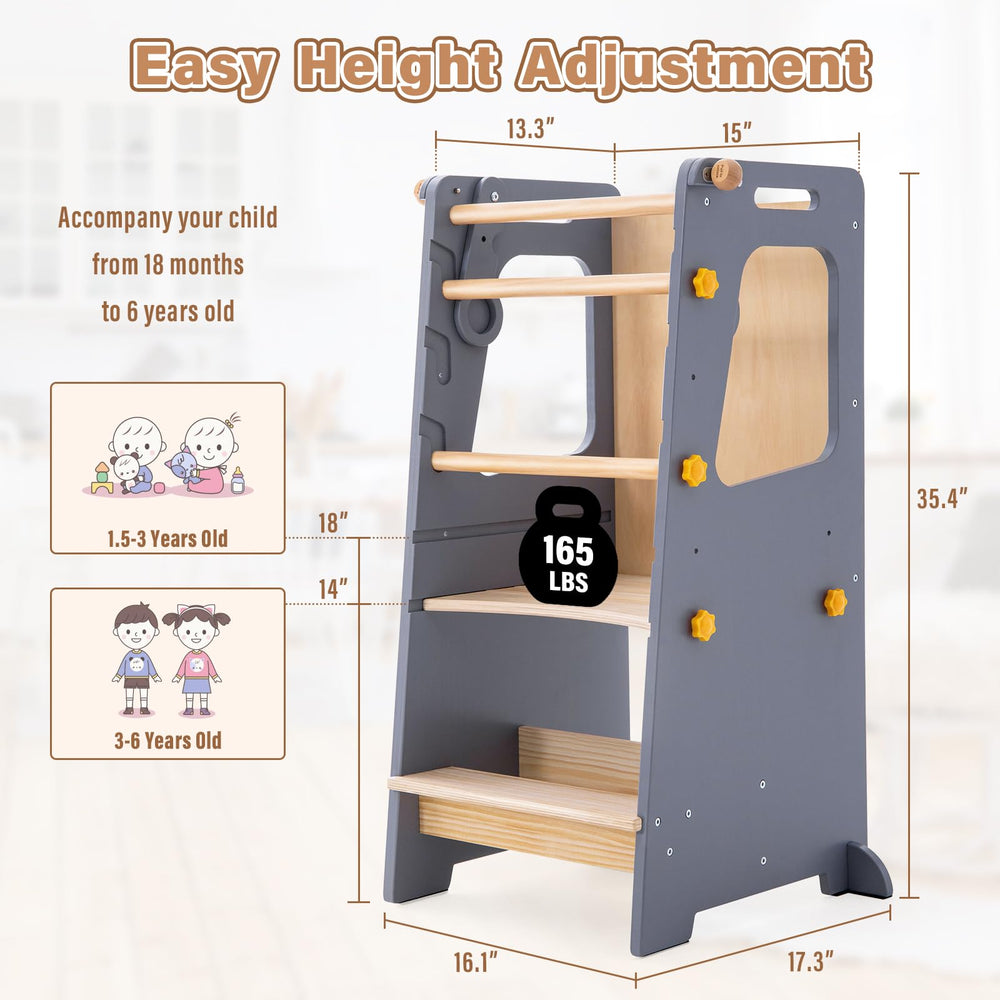Height adjustable 38 in and 45 in grow with your child.