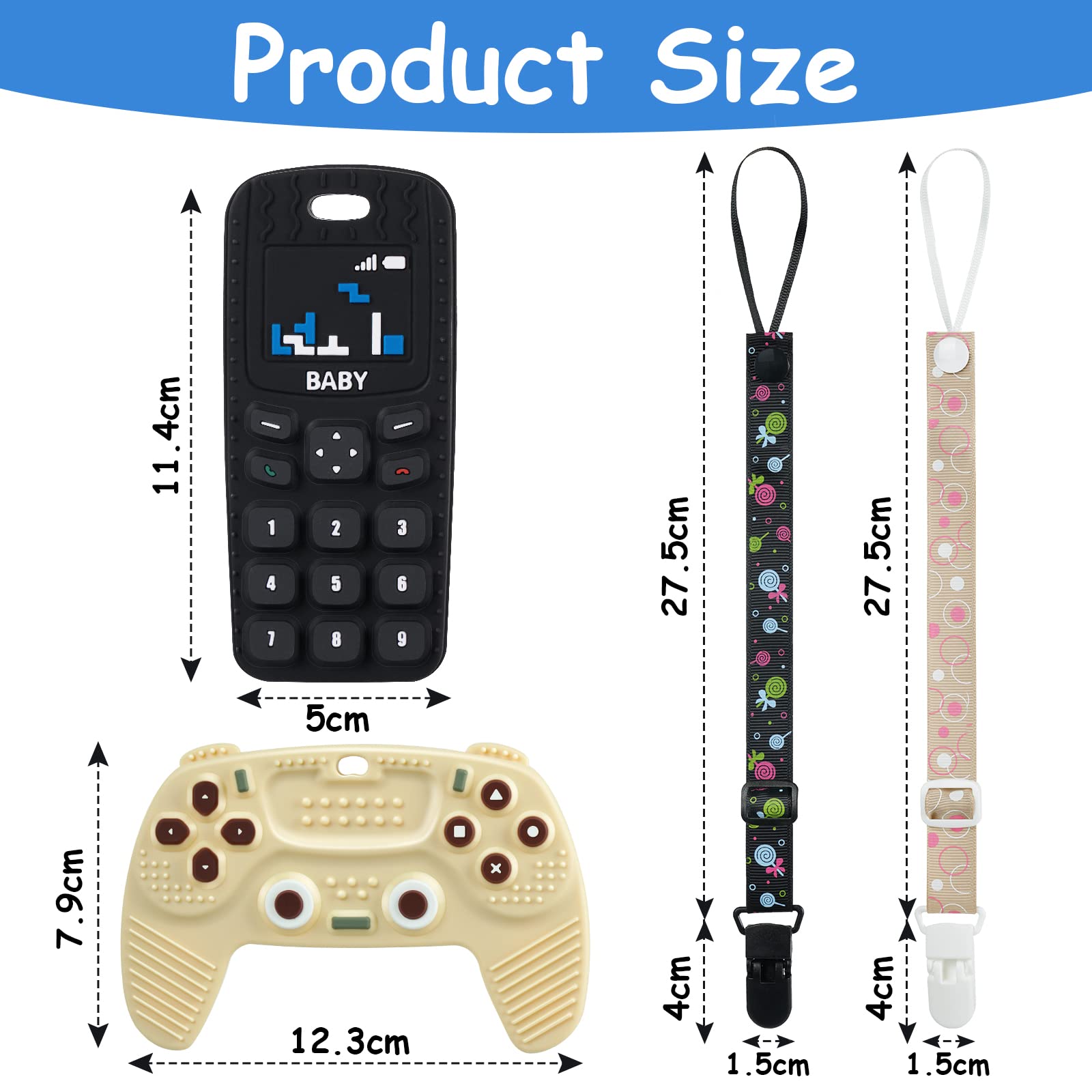 Aolso game-controller teether aids tactile exploration while easing teething discomfort.