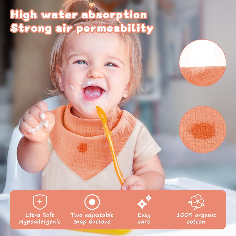 Aolso soft cotton muslin bib for breathable daily comfort
