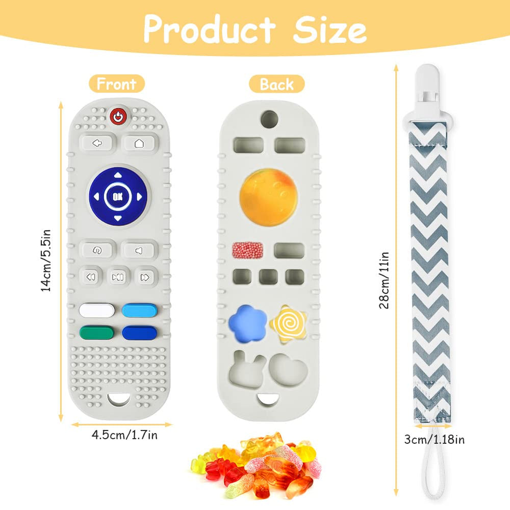 Aolso remote teether in beige, inviting tactile exploration.