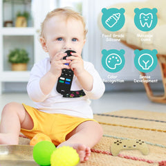 Aolso silicone remote teether close-up showing safe material