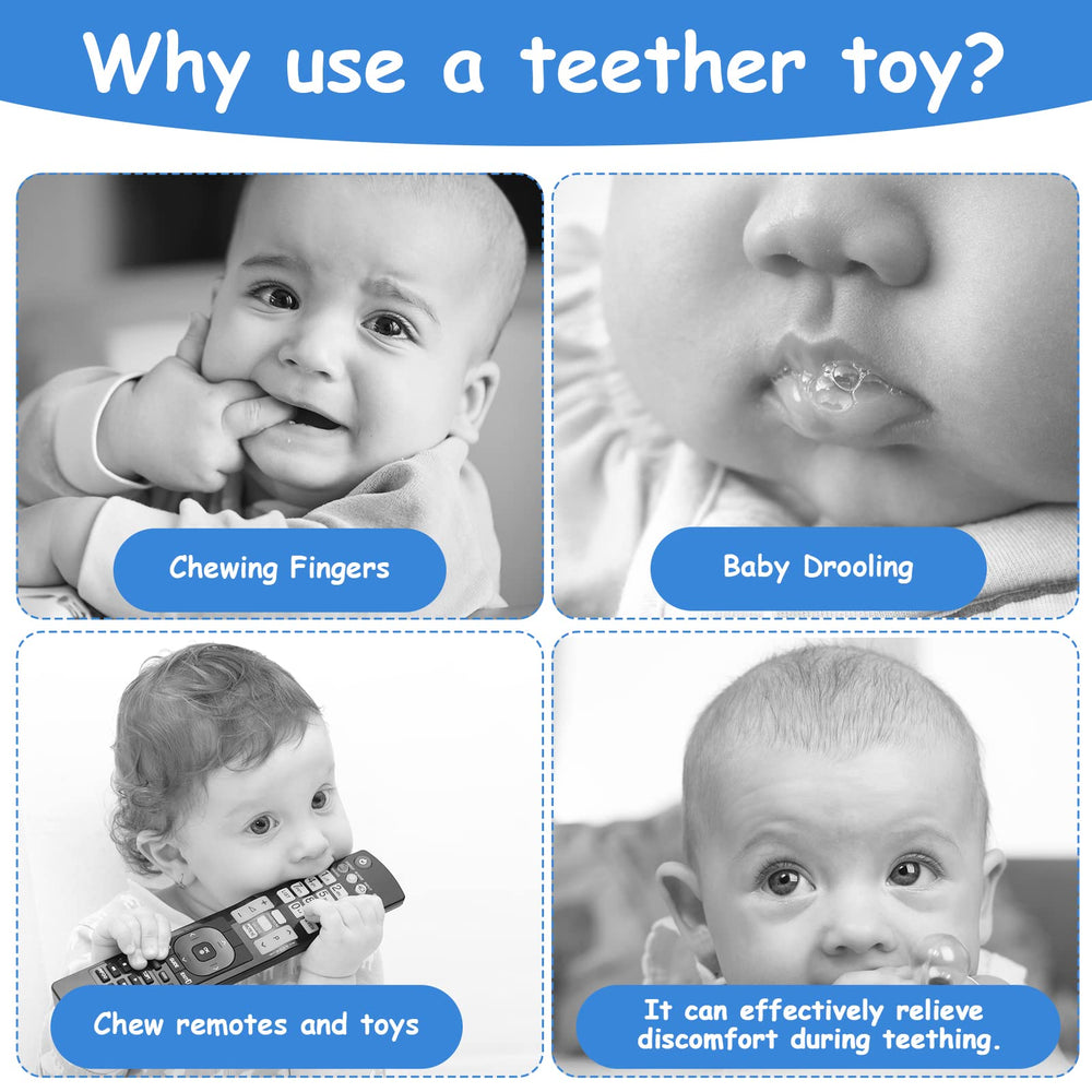 Aolso colorful teether displays bright hues for visual stimulation during play.