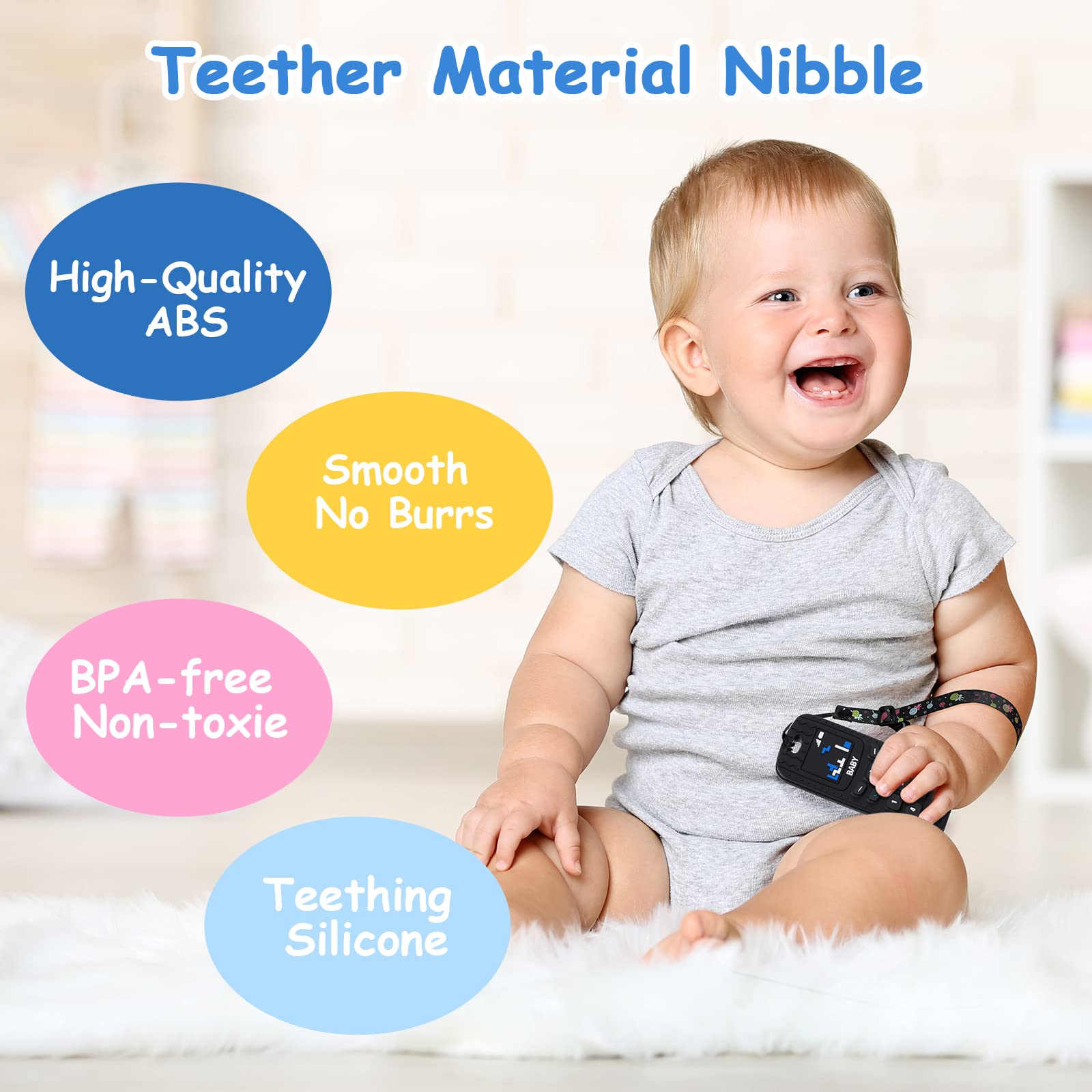 Aolso silicone teether close-up highlights safe material and textured surfaces.