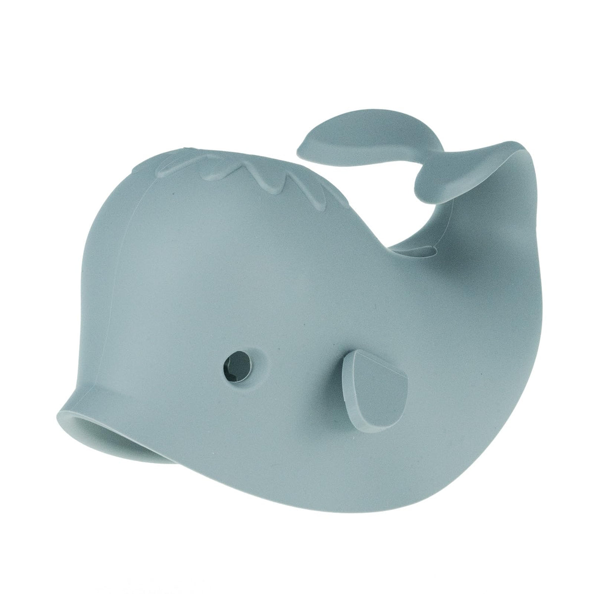 AoMeldion bath spout cover in grey silicone protects little hands and reduces bumps during baths.