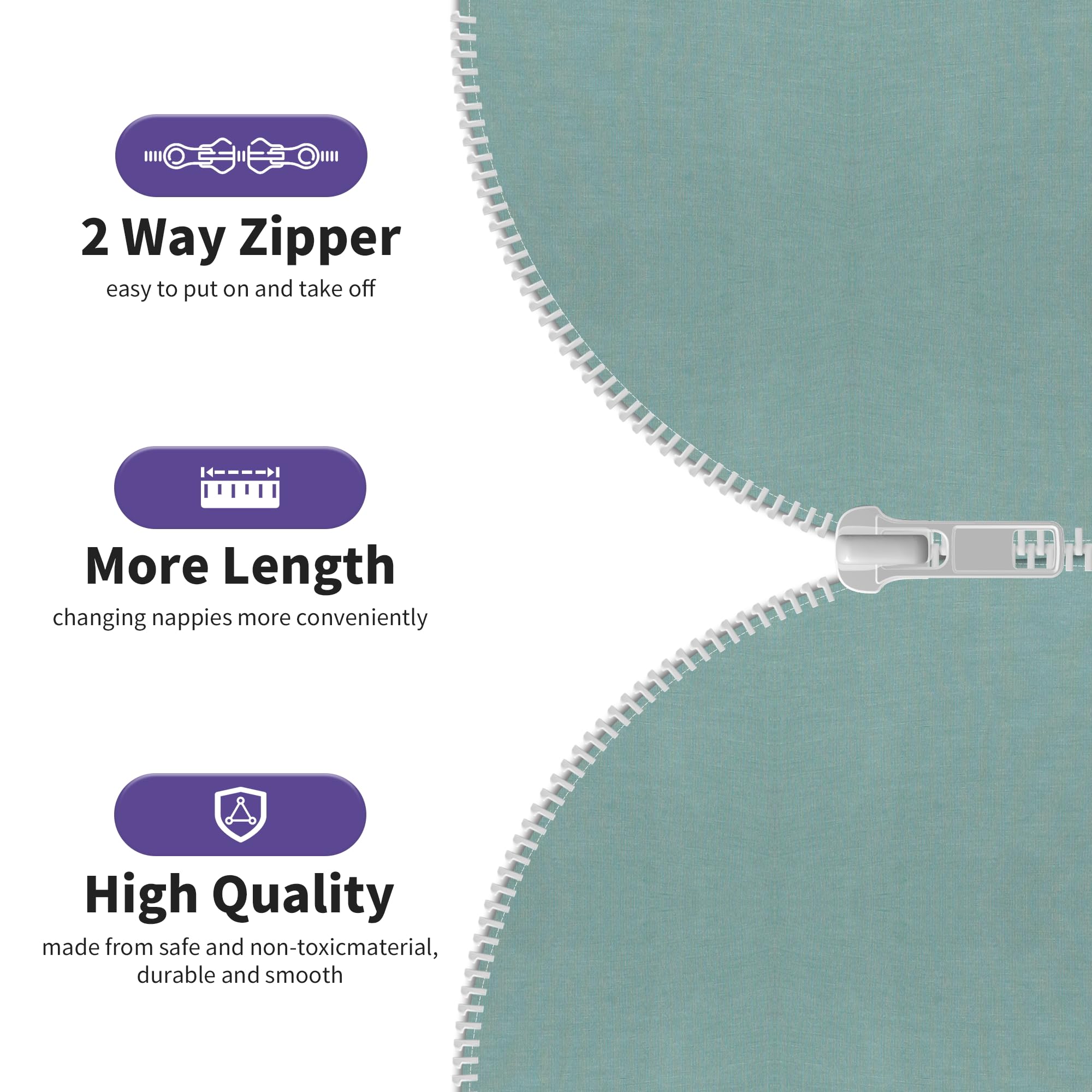 Aomloge PuppyPaws 2-way zipper enables easy diaper changes