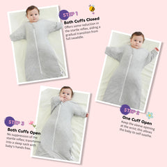 Aomloge PuppyPaws sleep sack with mitten cuffs protects baby's face.