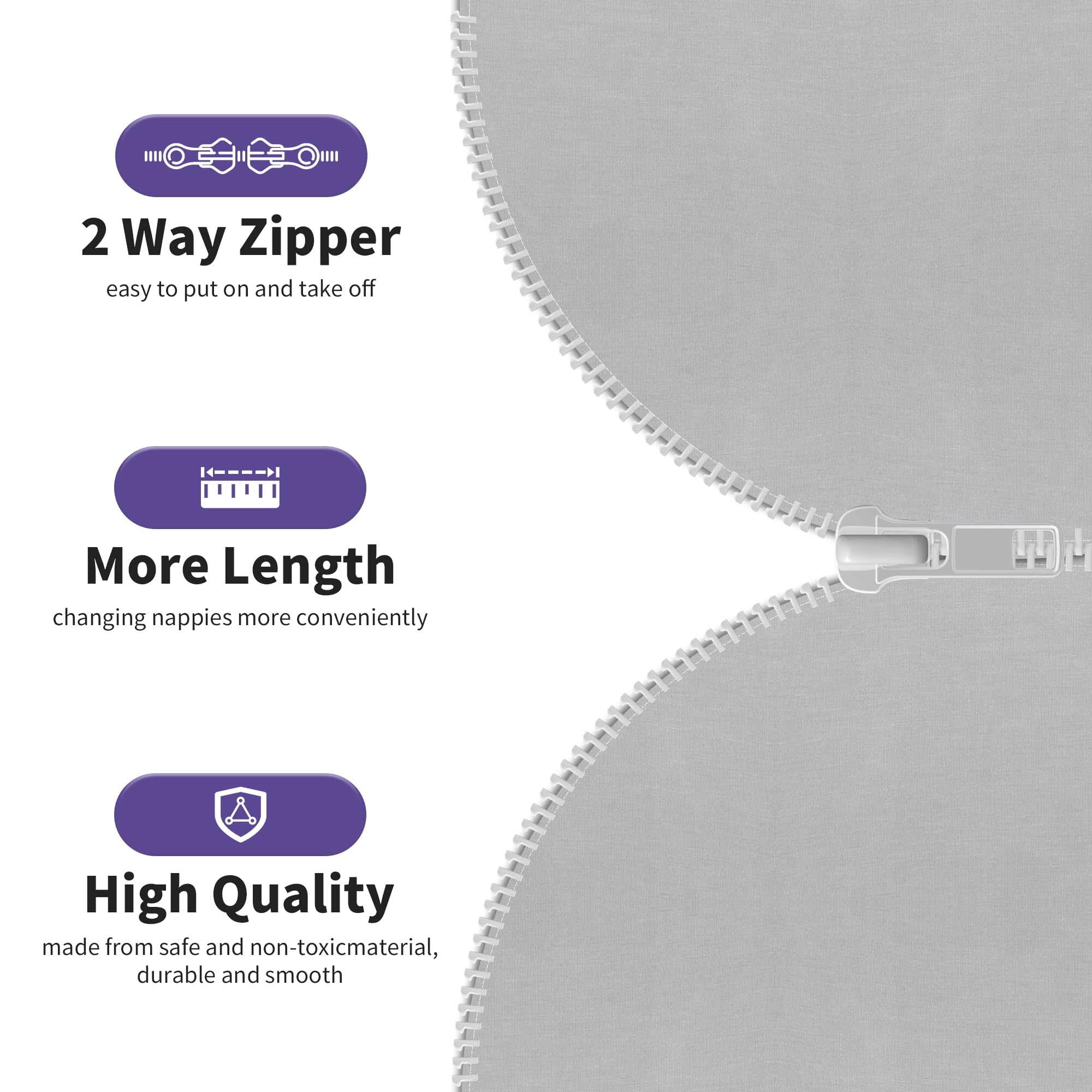 Aomloge PuppyPaws sleep sack with two-way zipper eases diaper changes