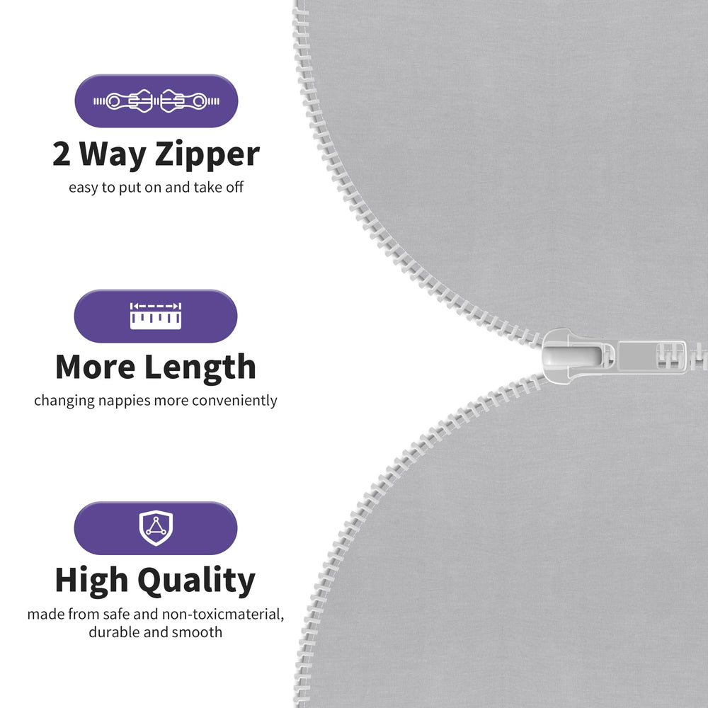 Aomloge PuppyPaws sleep sack with two-way zipper eases diaper changes