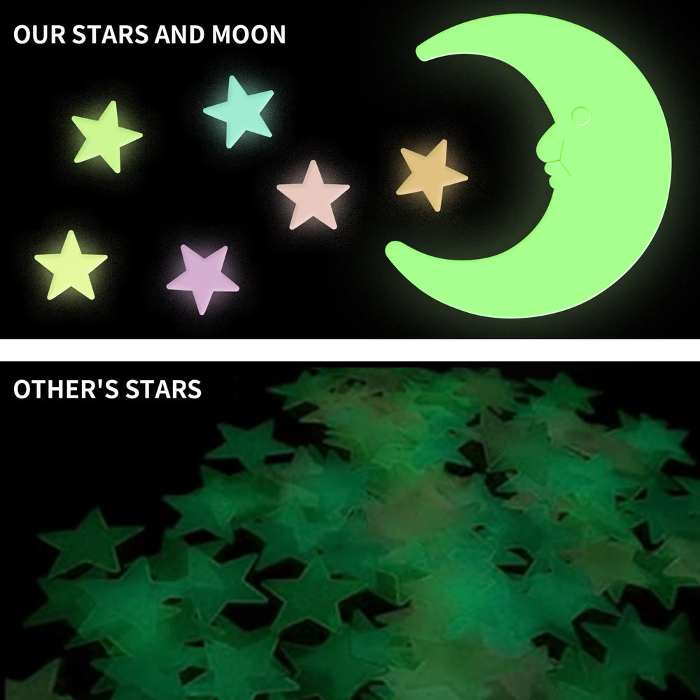 aooyaoo bright glow-in-the-dark stars enhance bedtime storytelling ambiance