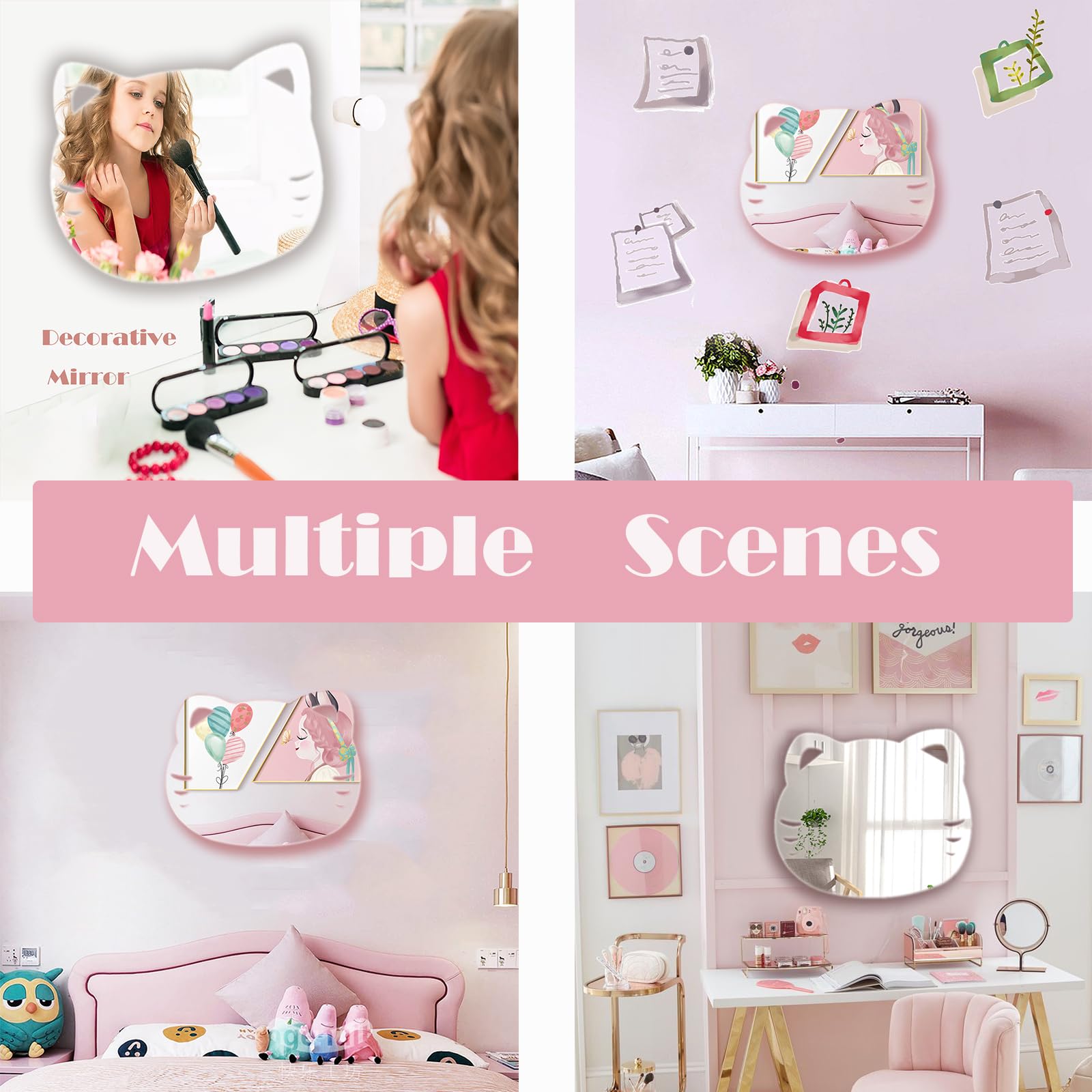 aooyaoo preppy room decor mirror pairs with colorful accents.
