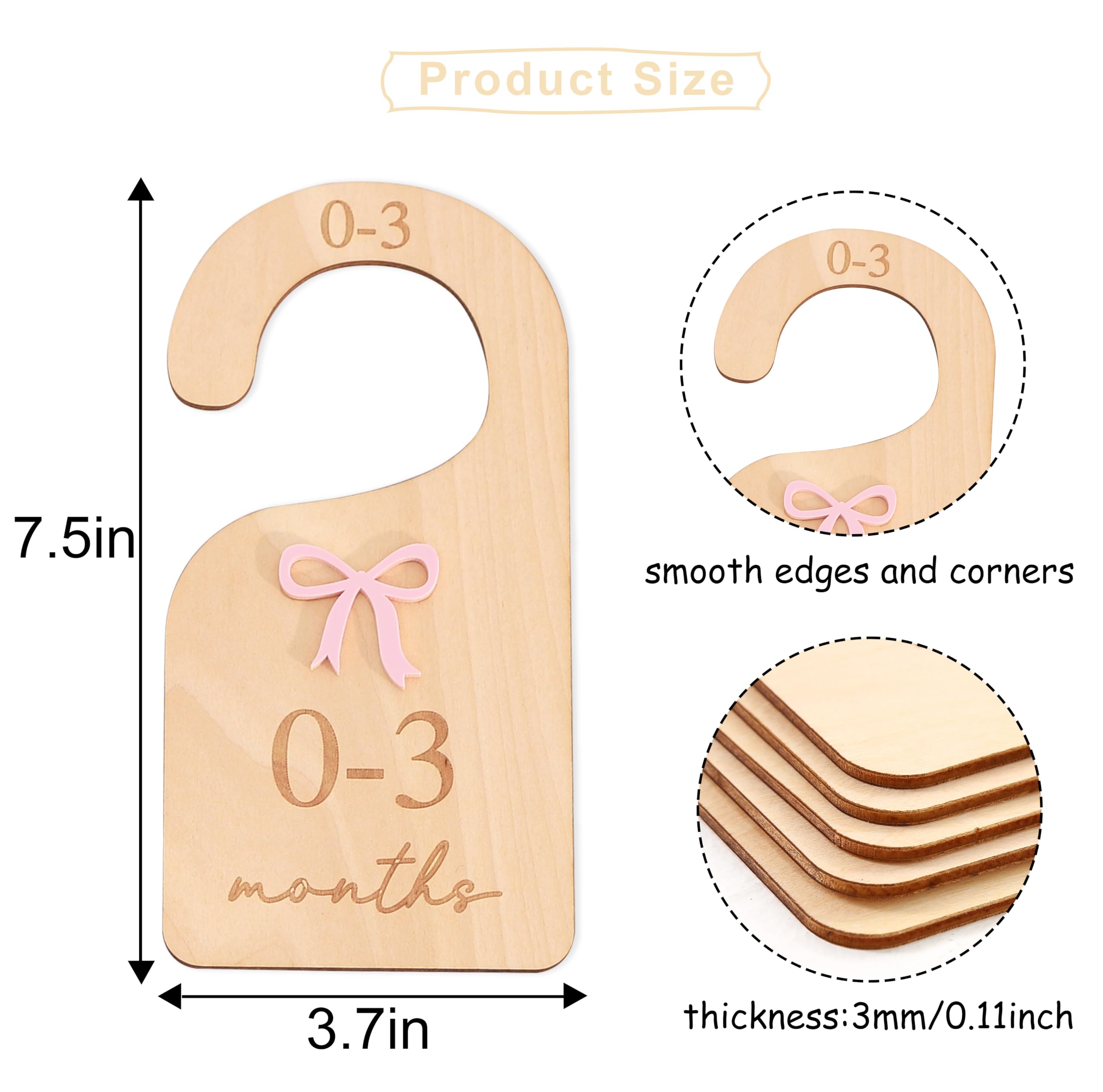 AOQURE wooden bow detail adds charm to a baby girl wardrobe.
