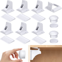 AOSITE child safety magnetic cabinet locks six-pack installed inside a cabinet for invisible protection