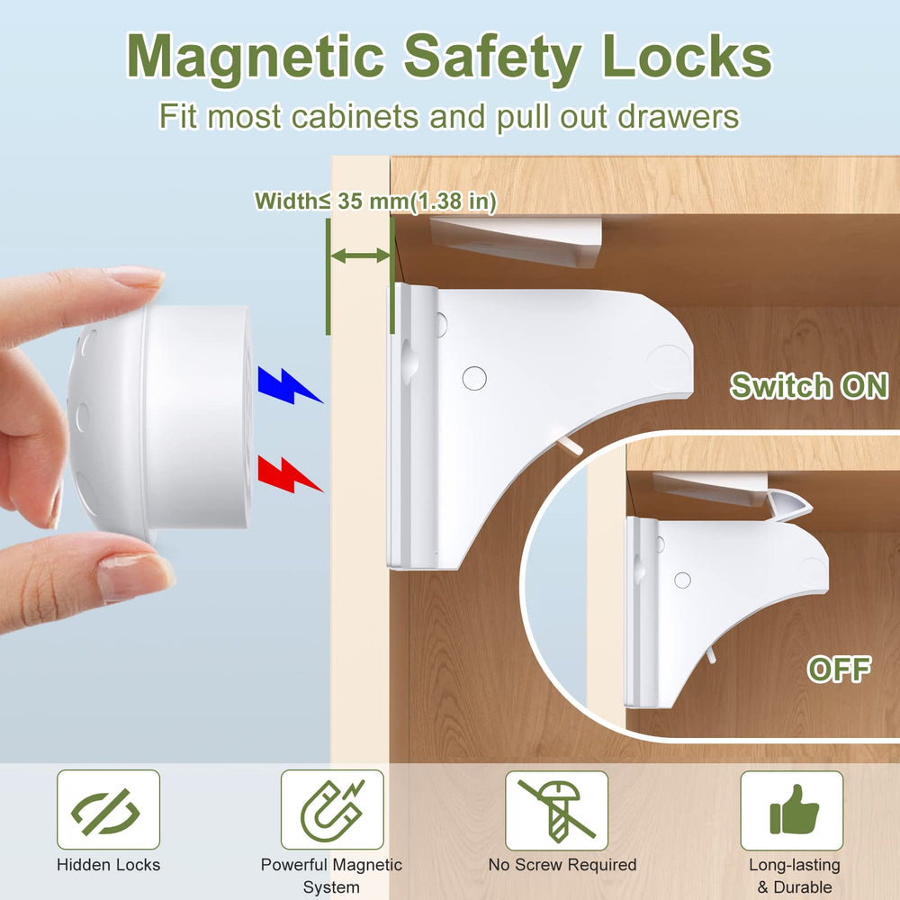 AOSITE magnetic drawer lock with keys placed on a base for quick access
