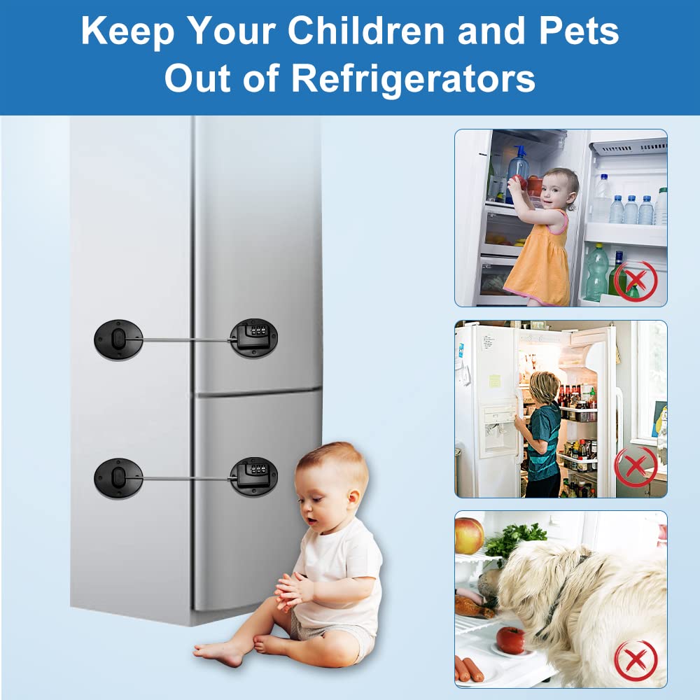 AOSITE refrigerator lock two-pack for versatile use in kitchens and drawers.