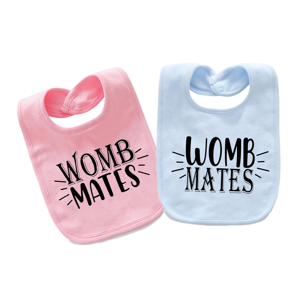 AOUYOA Baby Twins Bibs Womb Mates — soft cotton for comfortable feeding days