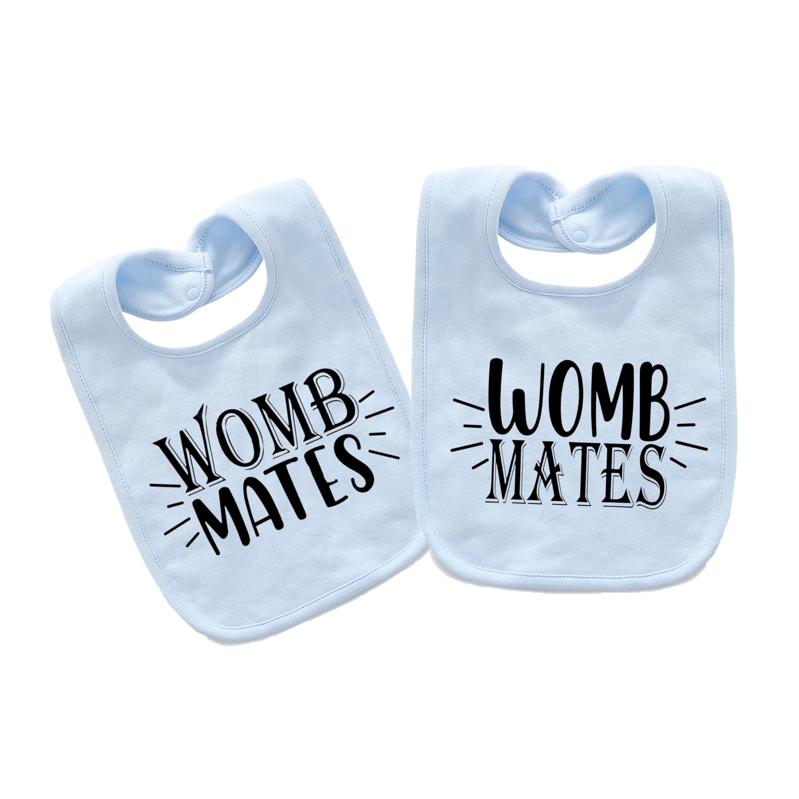 AOUYOA baby twins bibs with womb mates design for twins' mealtimes