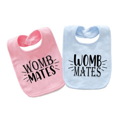 AOUYOA Baby Twins Bibs Womb Mates — soft cotton for comfortable feeding days