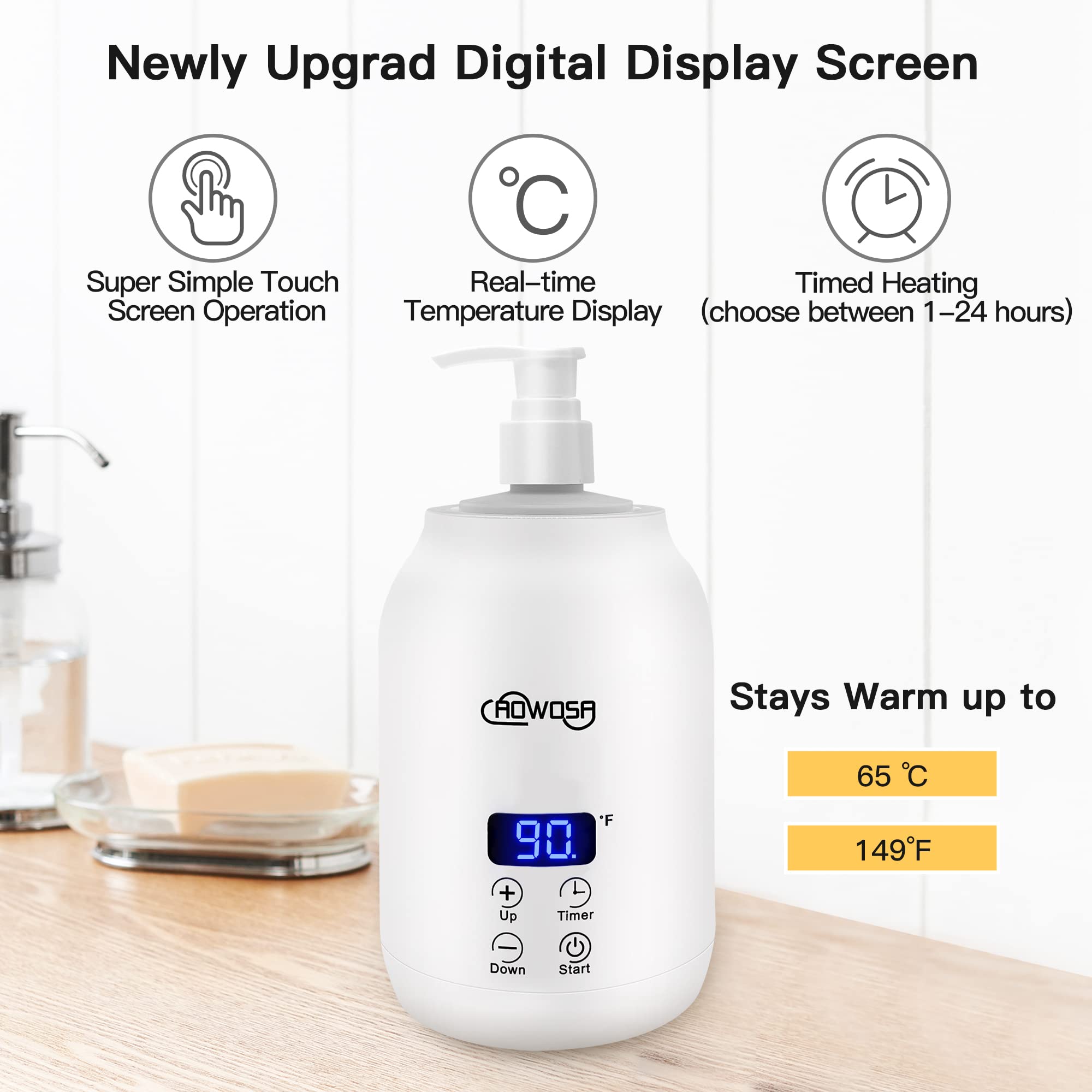 AOWOSA 360-degree heating wrap around the bottle for fast, even warming.
