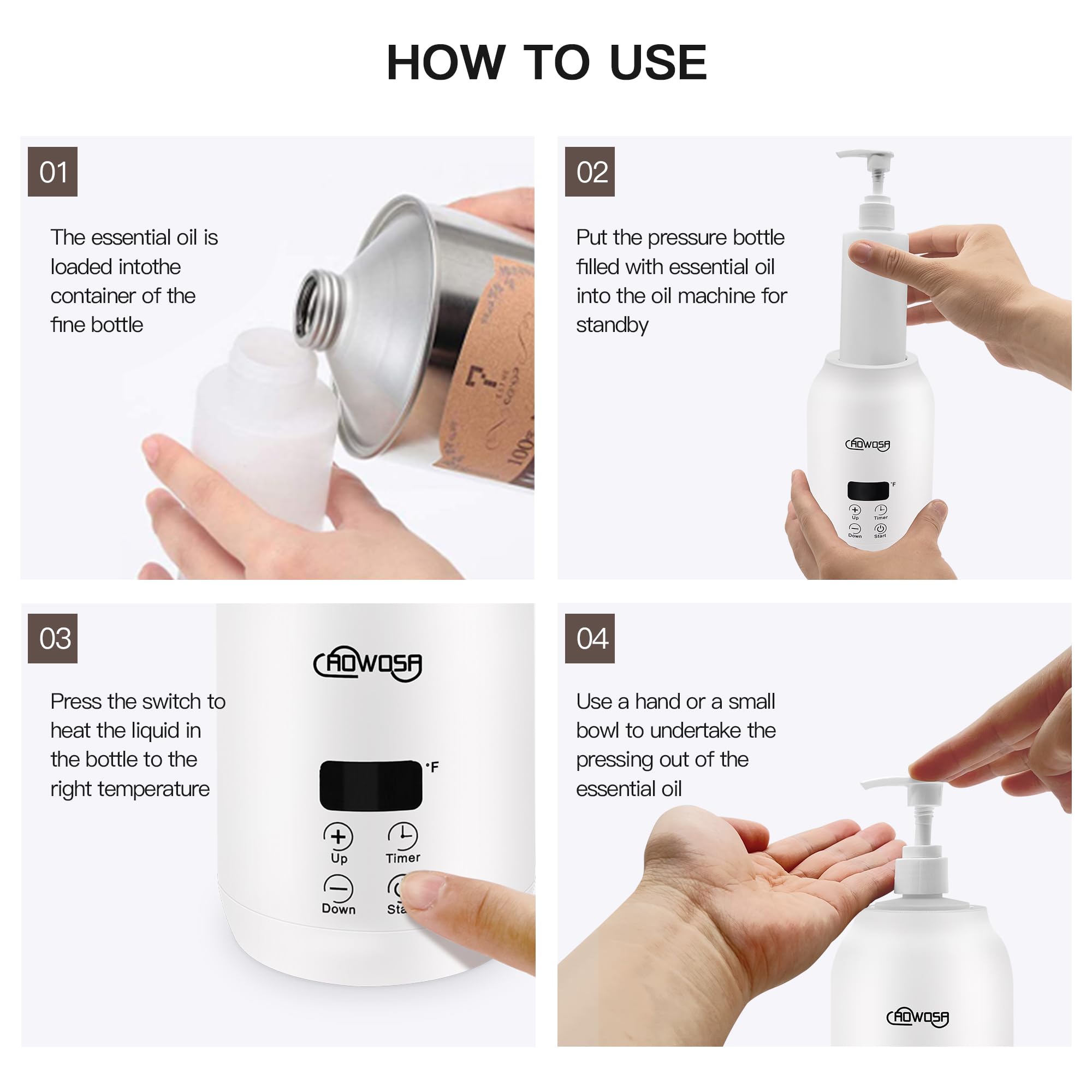 AOWOSA adjustable temperature range supports customized warming.