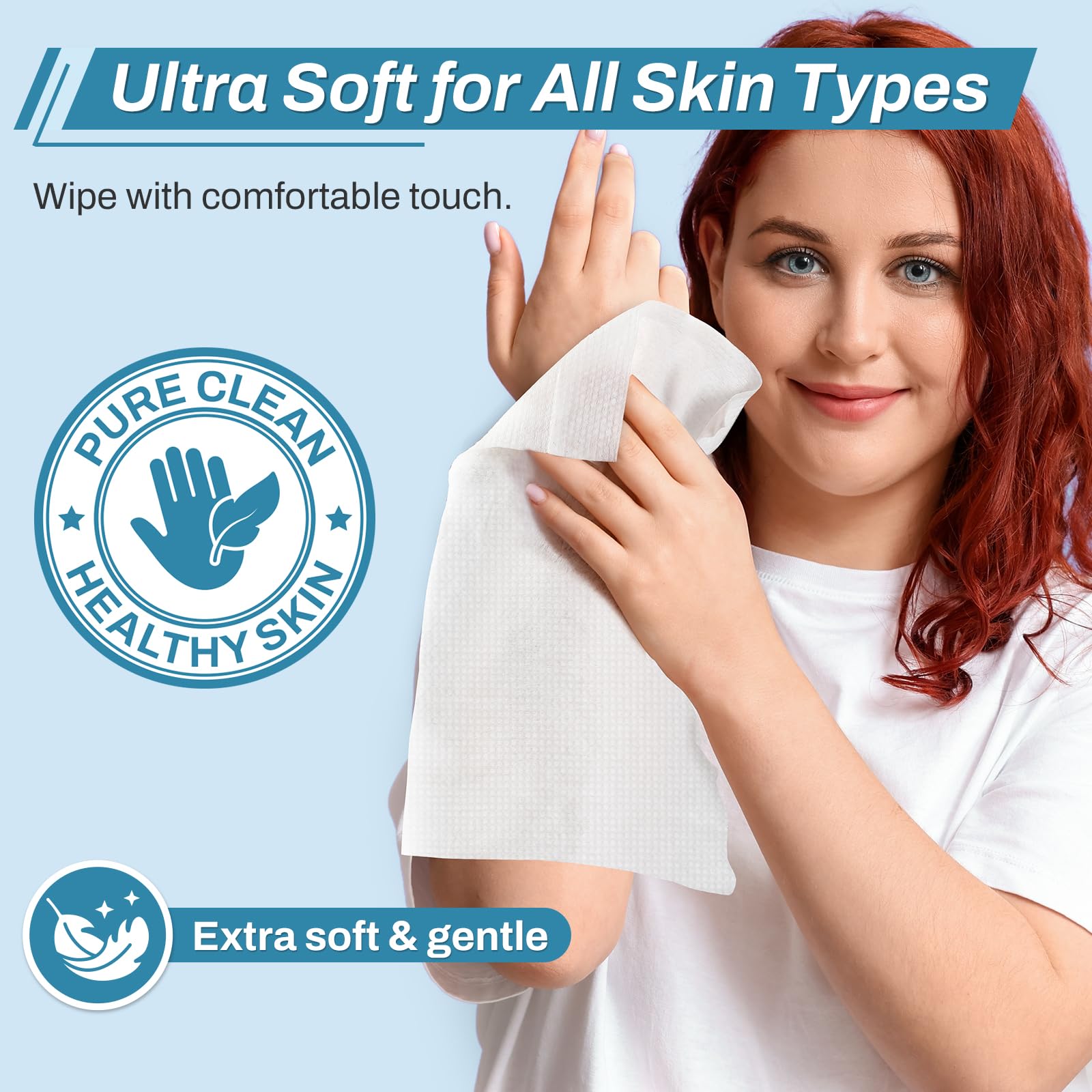 AOZITA alcohol-free hypoallergenic wipes safe for all skin types