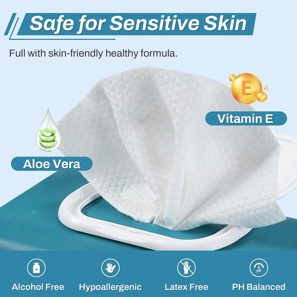 AOZITA soft-gentle wipes with aloe and vitamin E for sensitive skin comfort