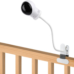 AOZTSUN clip clamp mount on crib rail securing Eufy Spaceview with adjustable grip.