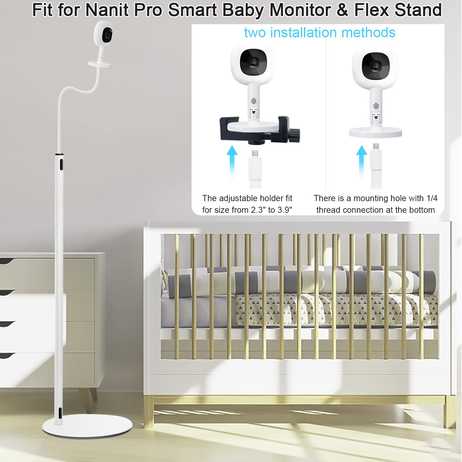 AOZTSUN compatibility covers HelloBaby, DXR-8, Nanit, and Owlet monitors.
