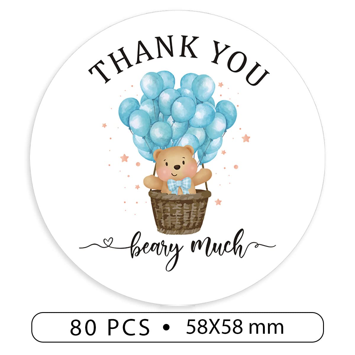 aPamr baby shower bear design stickers for gift bags