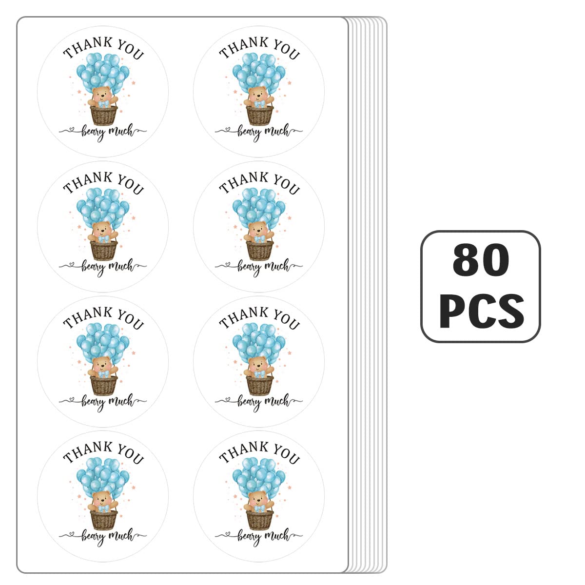 aPamr boy theme bear decor stickers on party favors
