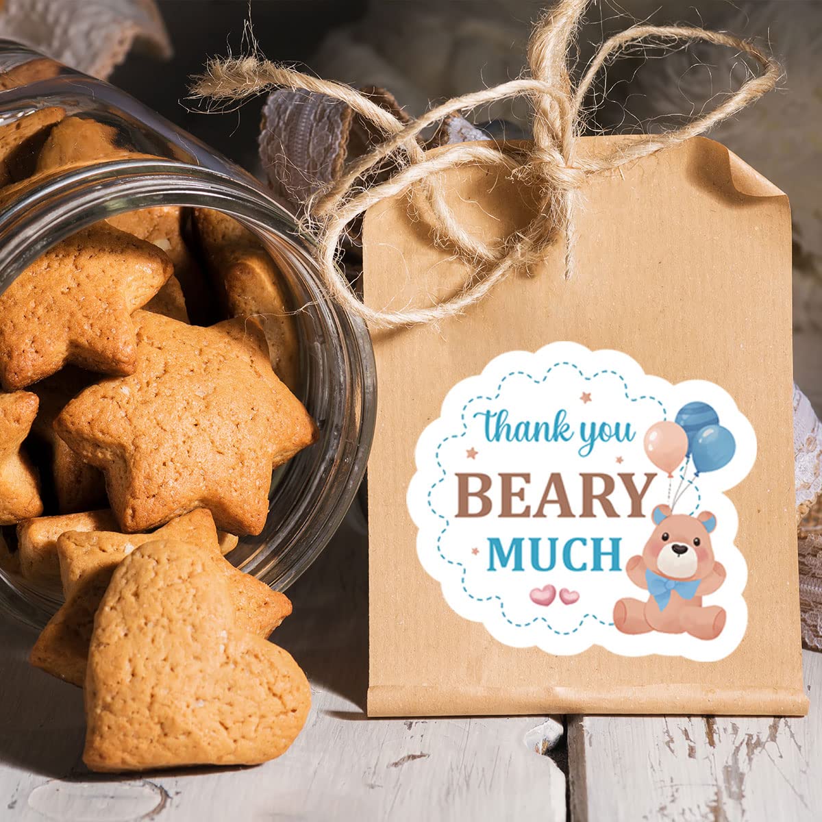 aPamr bear stickers seal boxes and tags for gifts