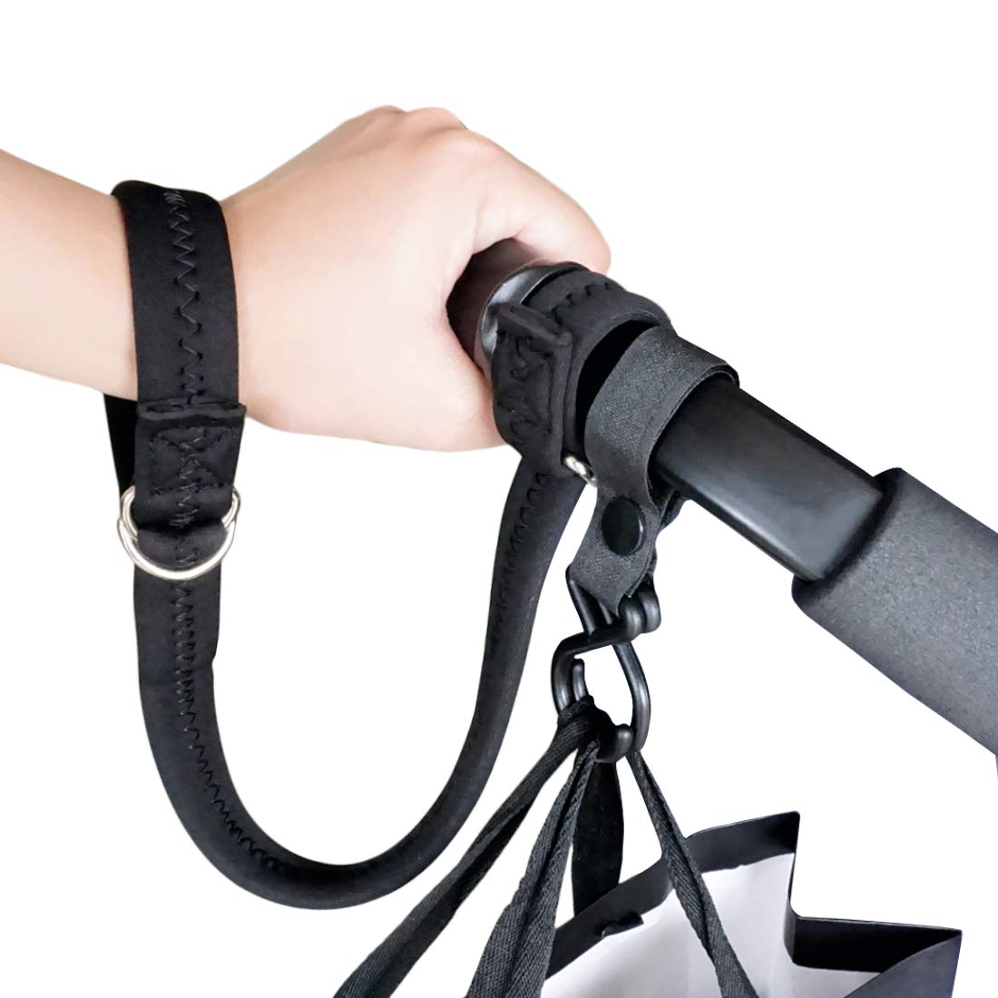 APBFH baby stroller wrist strap close-up showing double-layer design for secure daily walks.