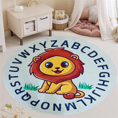Closeup of Apioiqa Lion Rug faux-wool texture showing ultra-soft feel
