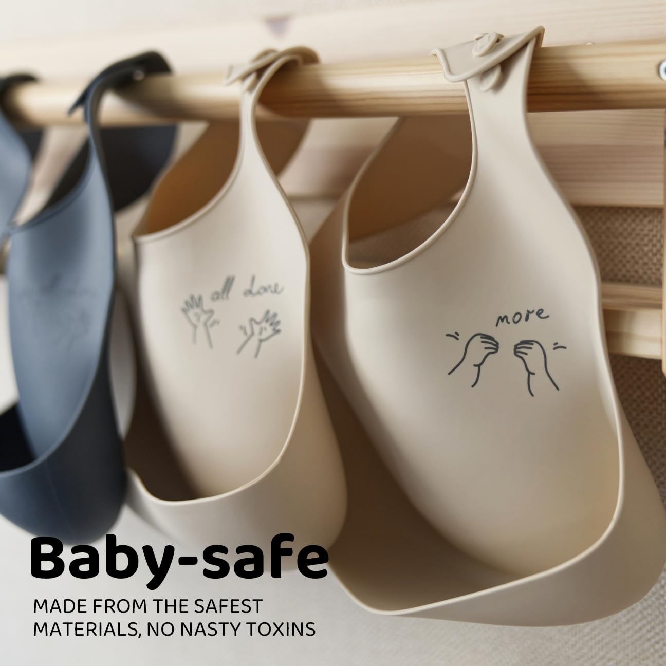 APLAINR ages 6-36 months bib supports growth and mess containment