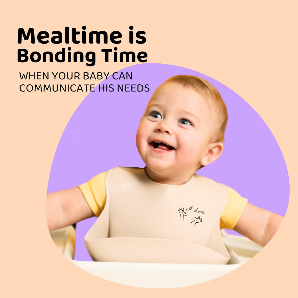 APLAINR baby silicone bib deep pocket catches spills and crumbs