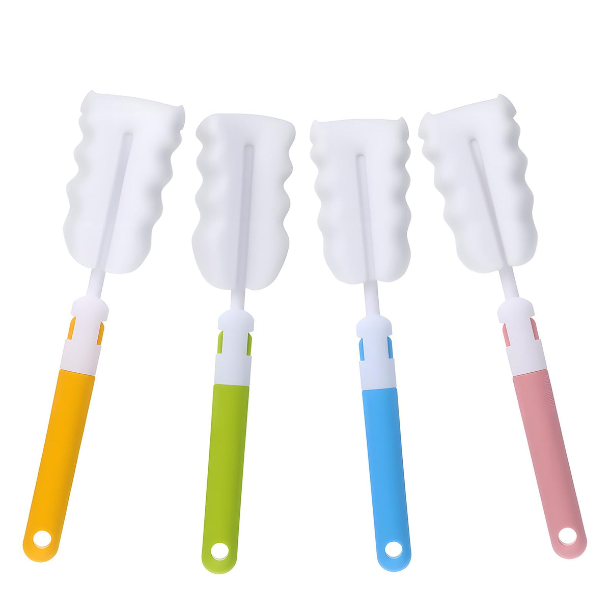 APLZGMG 4Pcs bottle brush set with ergonomic handle for quick cleaning