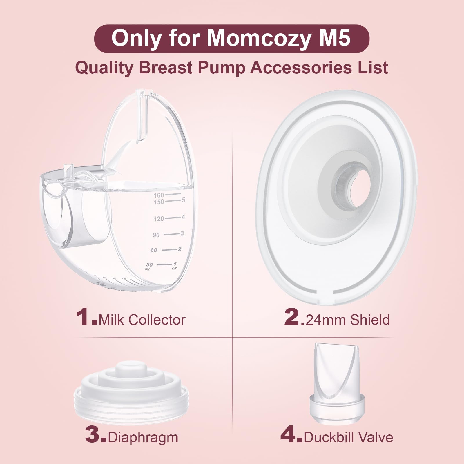 APMOOM M5 flange sizes 15/17/19/21mm: precise fit for comfortable sessions.