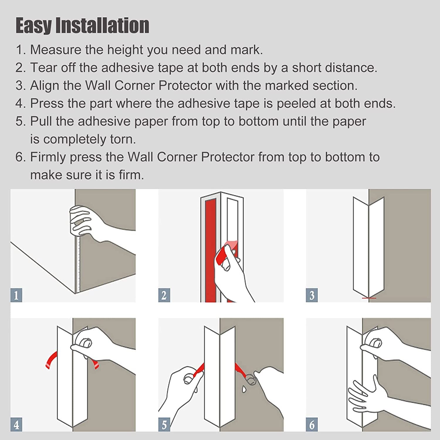 Apoctsddo 1.58-inch wide guard covers more wall area where needed.