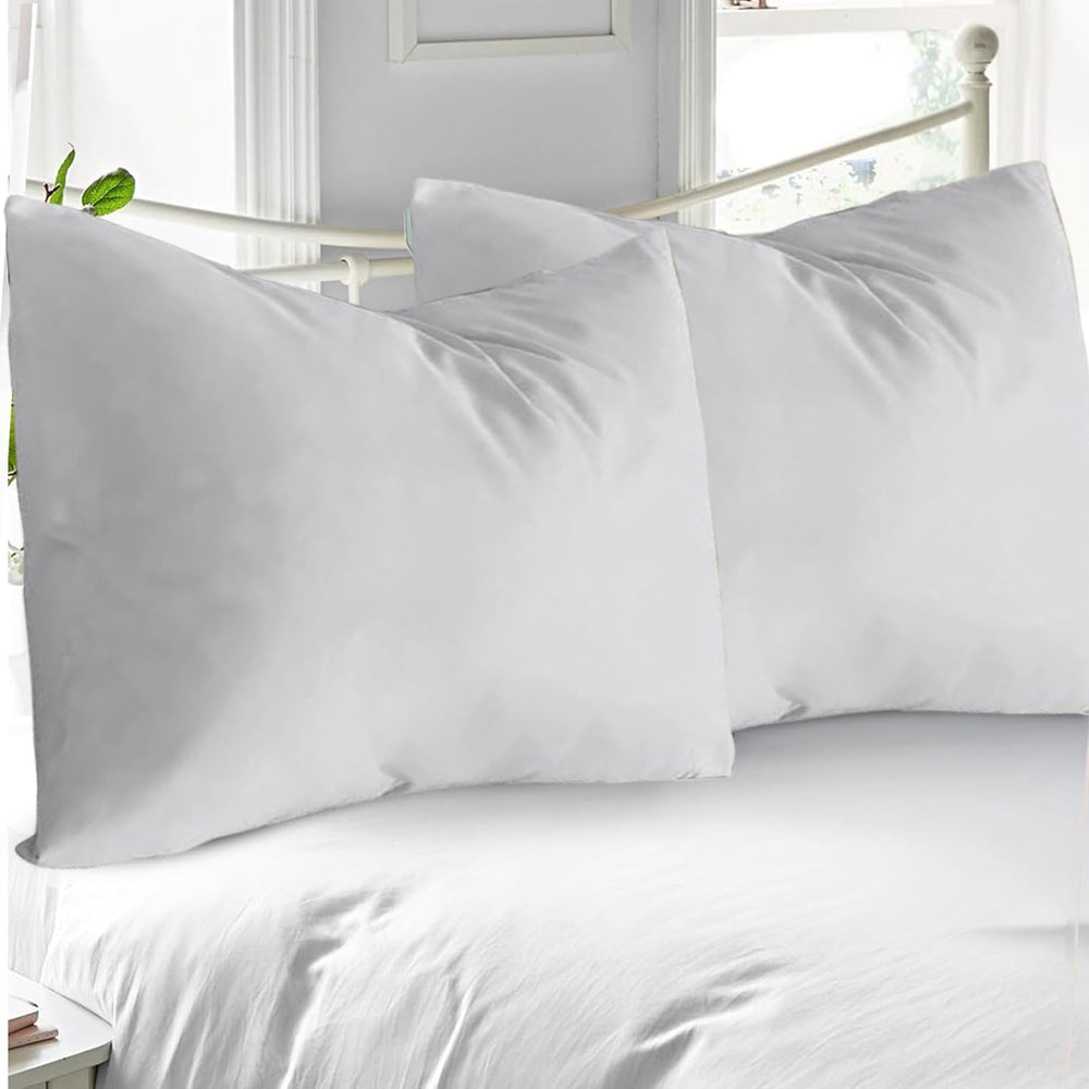 APOLLO COTTON toddler pillowcase 16x22 silver grey two-pack protects pillows on the go.